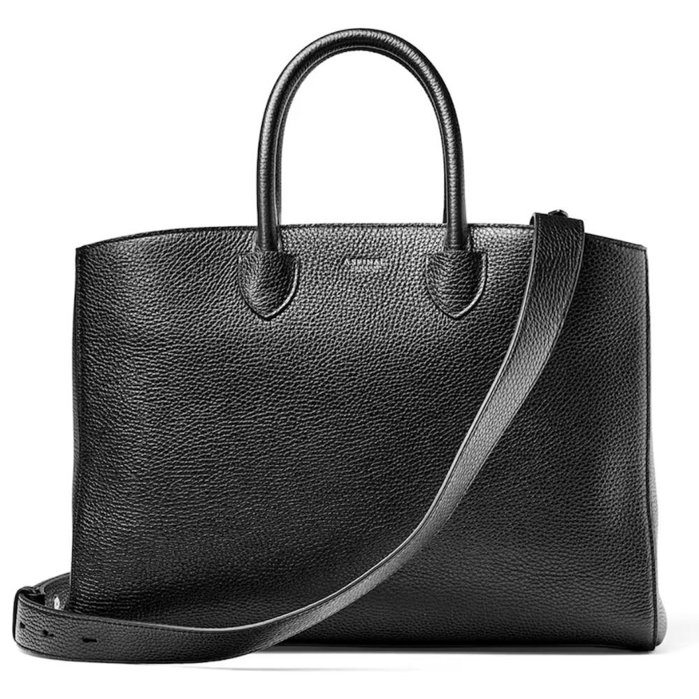 Gorgeous Aspinal Of London Black Leather Madison Tote Bag